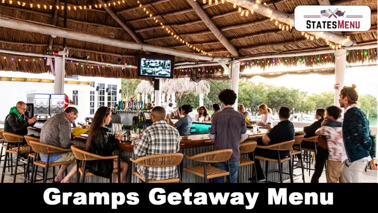 Gramps Getaway Menu