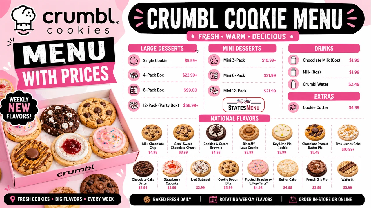 Crumbl Cookie Menu